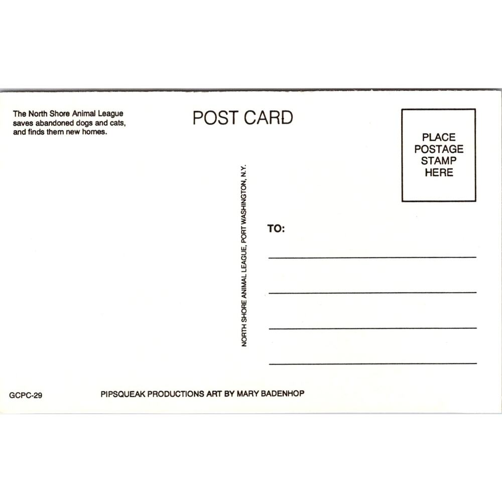 Hello The North Shore Animal League Saves Abandoned Dogs Vintage Postcard SPL32 - Picture 2 of 2